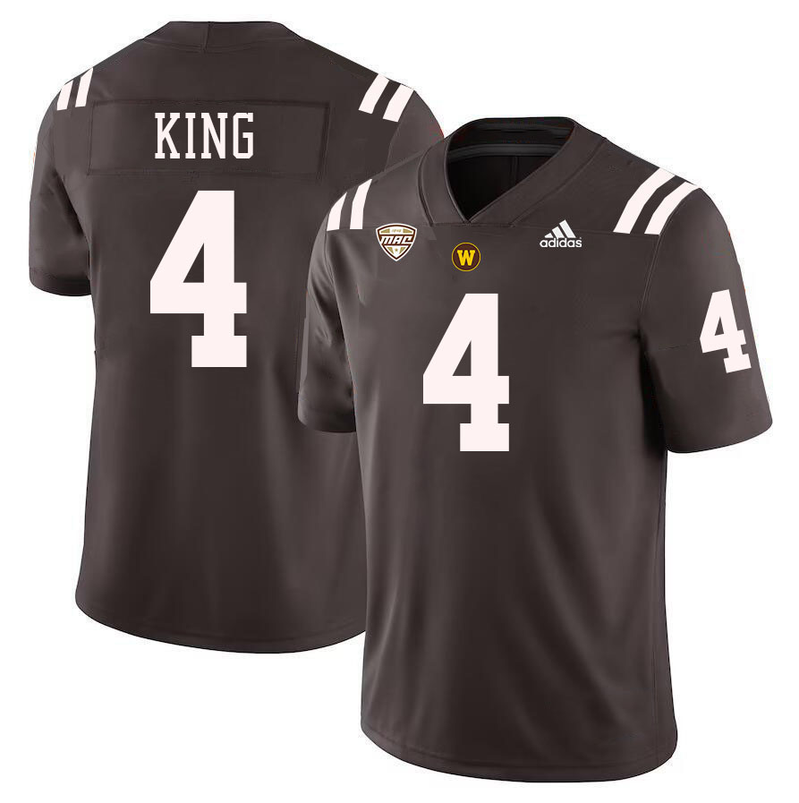 #4 Keshawn King Western Michigan Broncos College Football Jerseys Stitched-Brown